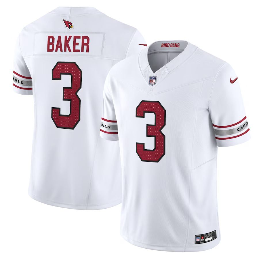 Men Arizona Cardinals #3 Budda Baker Nike White Vapor F.U.S.E. Limited NFL Jersey
